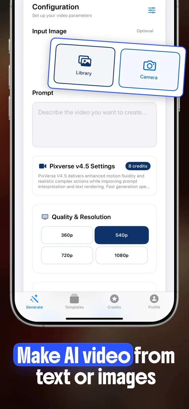 AIVGEN App Store screenshot showing video creation features